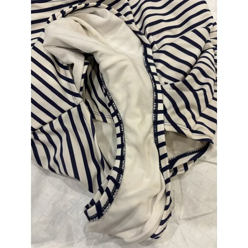 Kona Sol Striped Wrap One Piece Swimsuit SZ XL